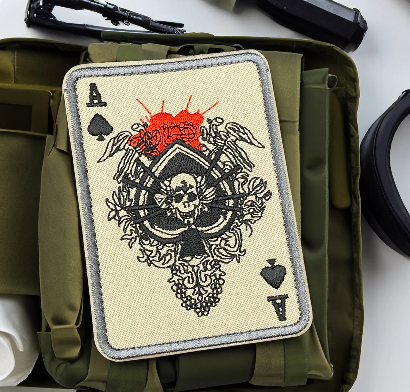Death Card Patch, Hook & Loop, 10cm - Image 6