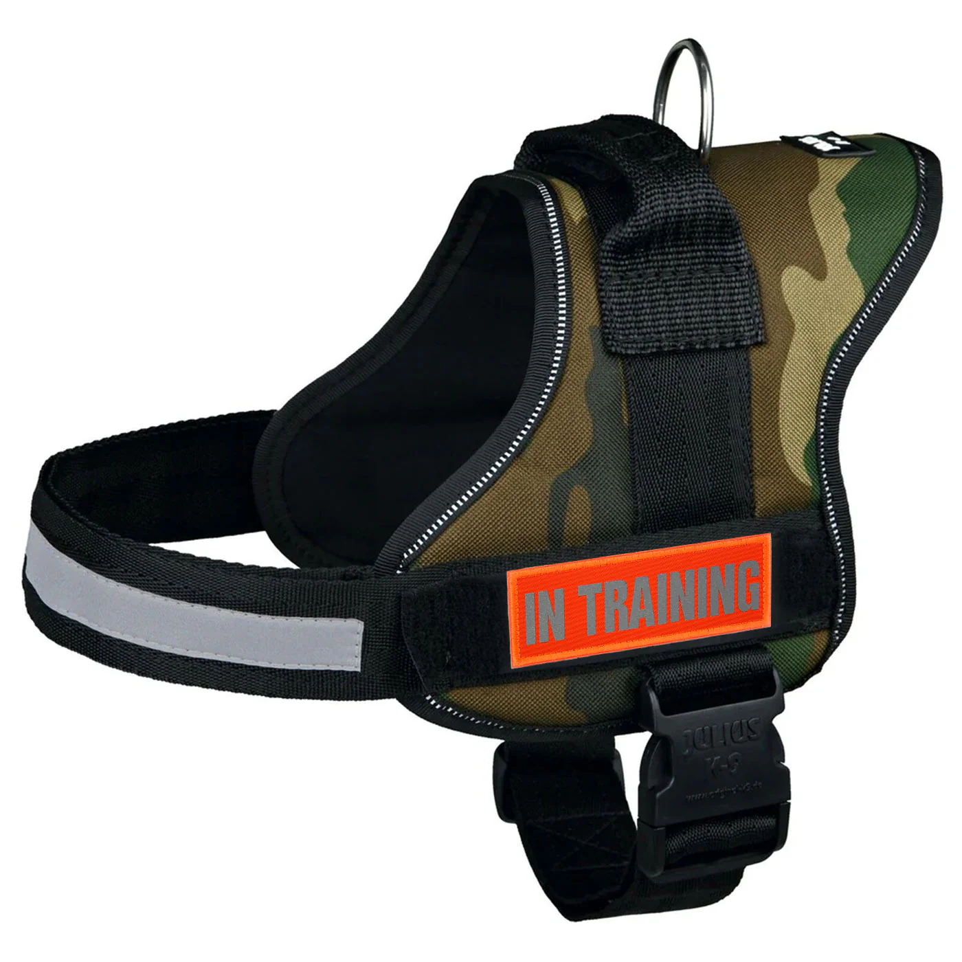 In Training Dog Harness Patch: Hi Vis Orange, Hook & Loop, 11cm - Image 5