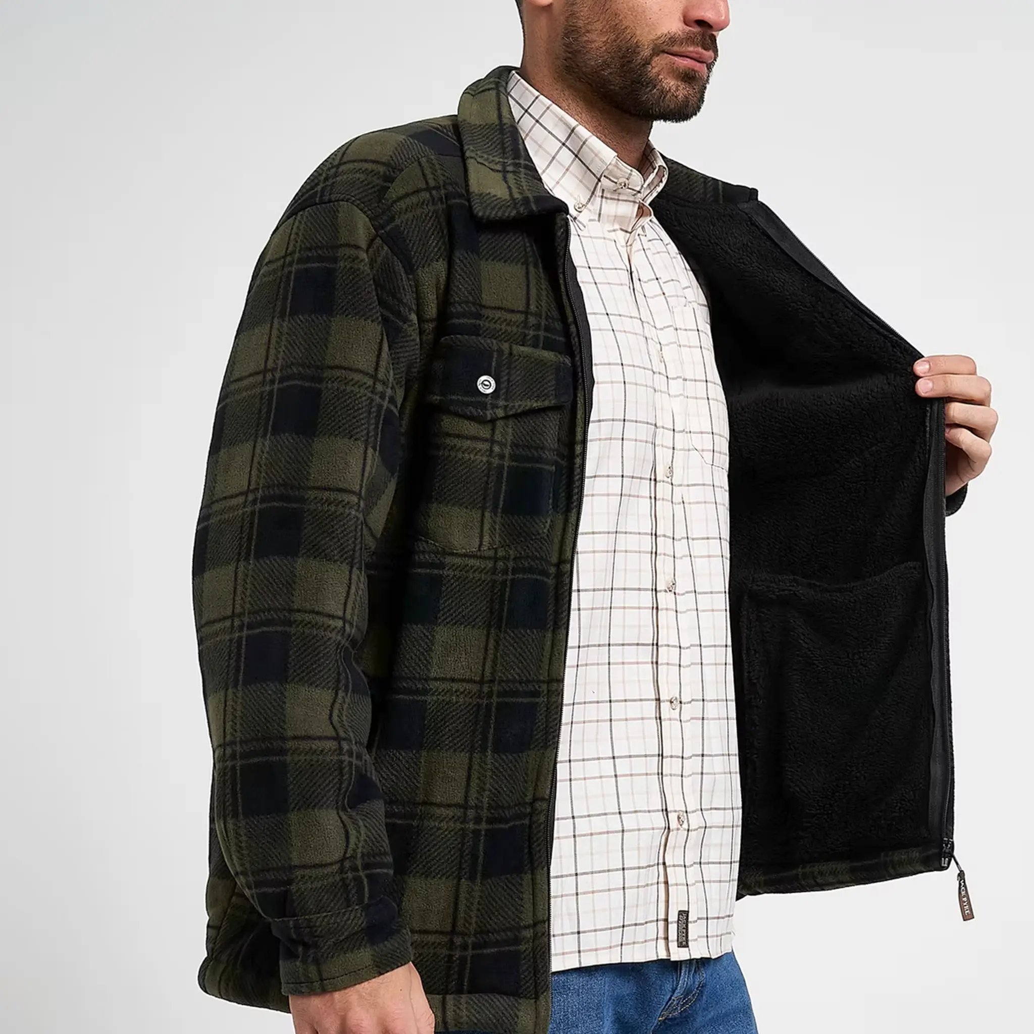 Jack Pyke Tundra Shirt - Sherpa Fleece Lined Shacket with Full Zip - Image 17