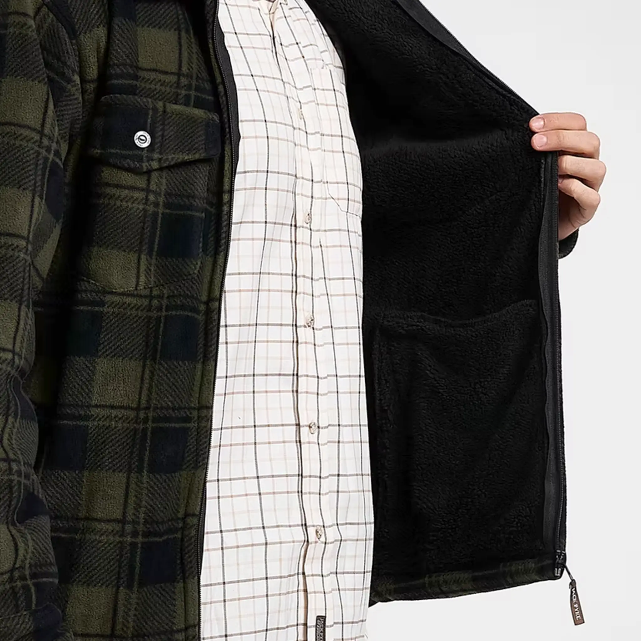 Jack Pyke Tundra Shirt - Sherpa Fleece Lined Shacket with Full Zip - Image 18