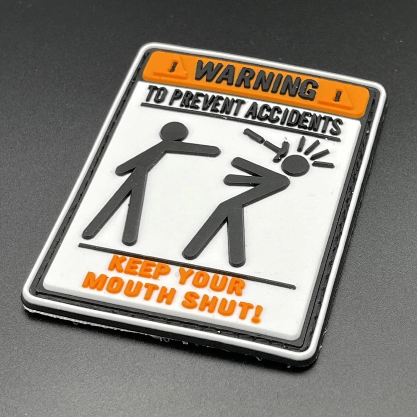 Warning To Prevent Accidents Patch, PVC, Hook & Loop, 8cm - Image 3